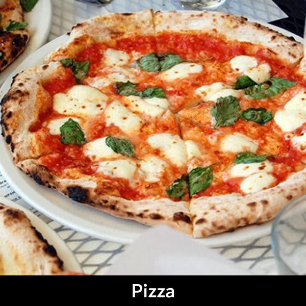 Pizza on the menu selection online Amaretto Ristorante Pizzeria London UK